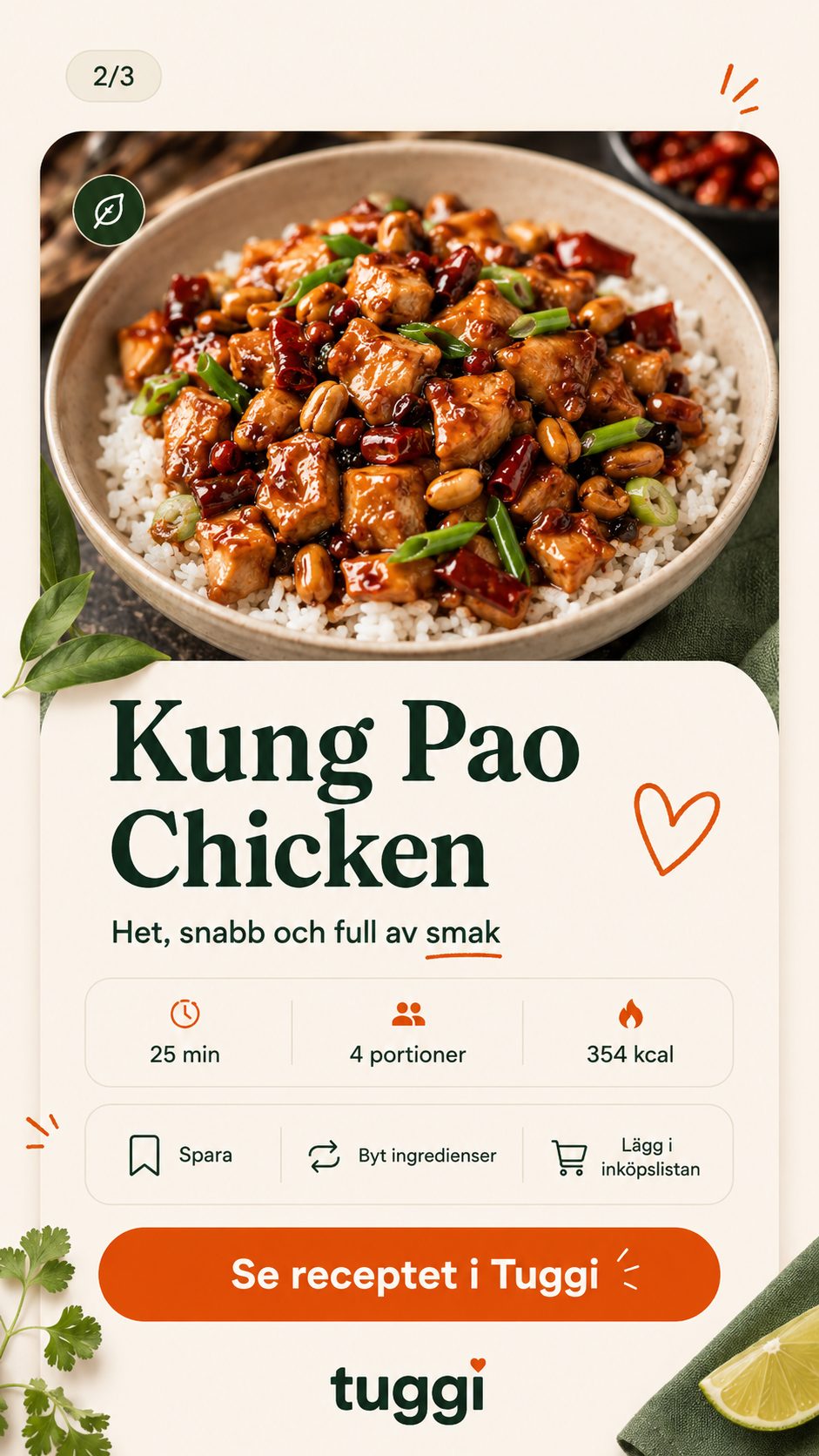 Kung Pao Chicken – öppna receptet i Tuggi